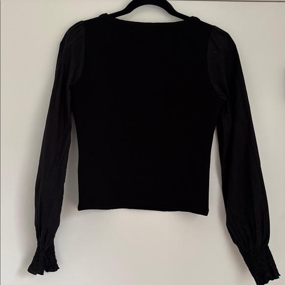 Anthropologie Structured Long-Sleeve Top in Black - Picture 6 of 8